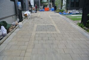 東京都杉並区住宅インターロッキングの高圧洗浄作業（フジヤマ仕様）
